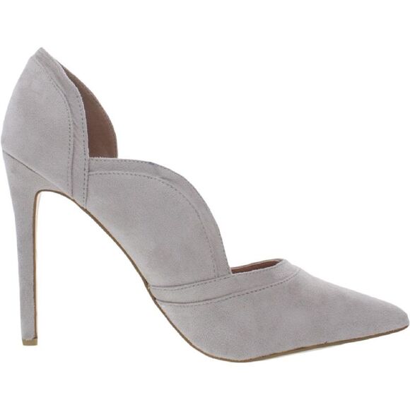 Journee Collection Womens Adley Gray Faux Suede Dress Heels Shoes NWT - Picture 2 of 3